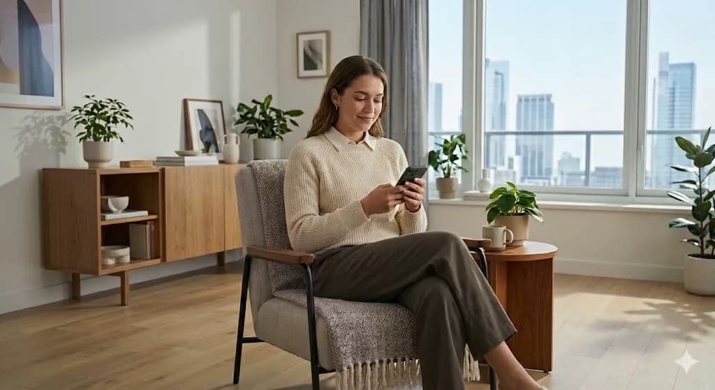 Patient managing their health with peace of mind